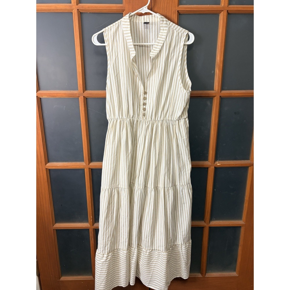 Shein Tan and White Striped Dress Size X-Large